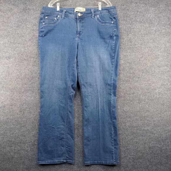 JMS Just My Size Women's Stretch Bootleg Jeans Blue Actual 38x31 5-Pocket - Picture 2 of 13